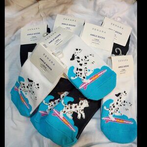 12 PAIRS-ZENANA DALMATIAN SOCK SOCKS